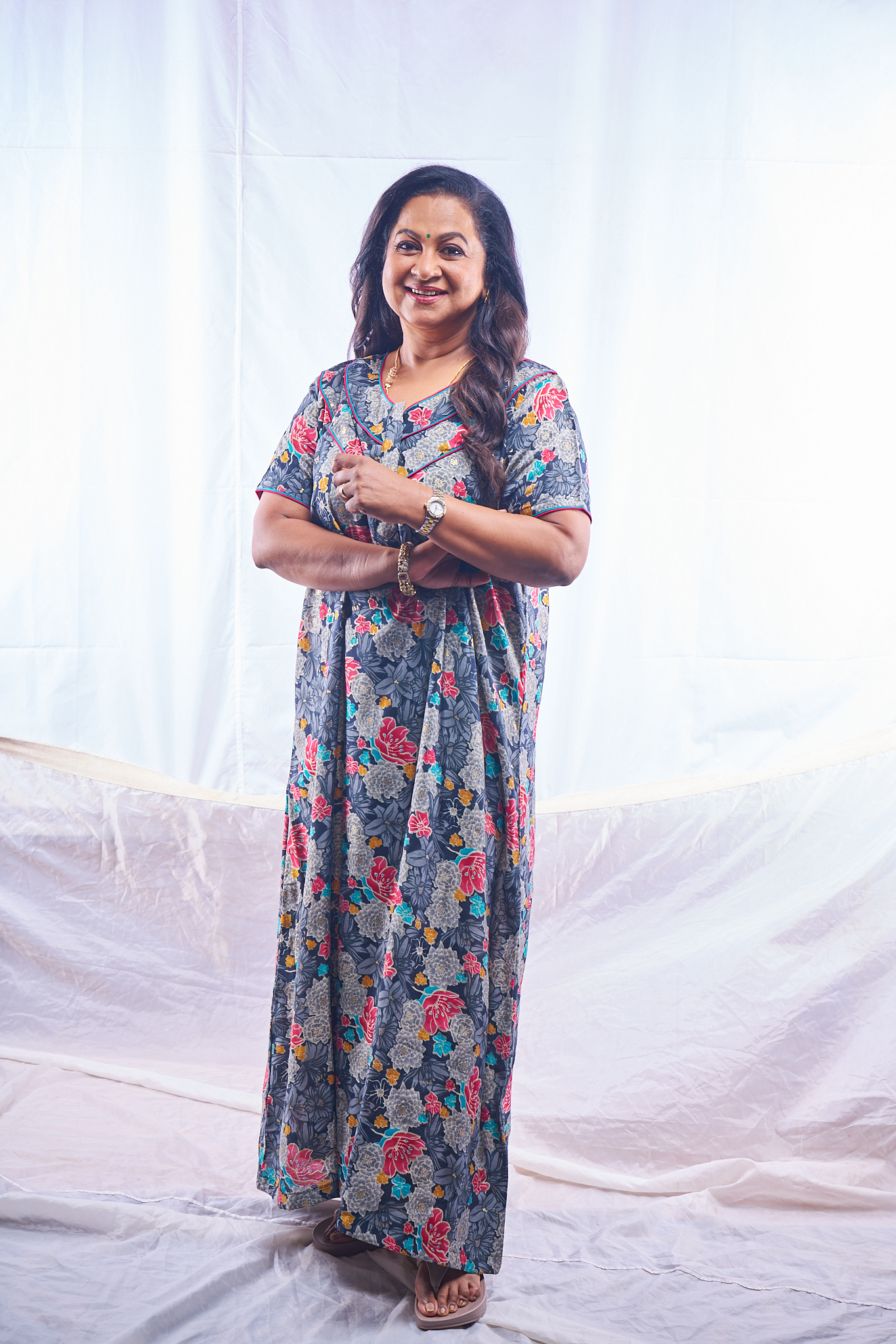 Blush Paisley Cotton Nighty -02