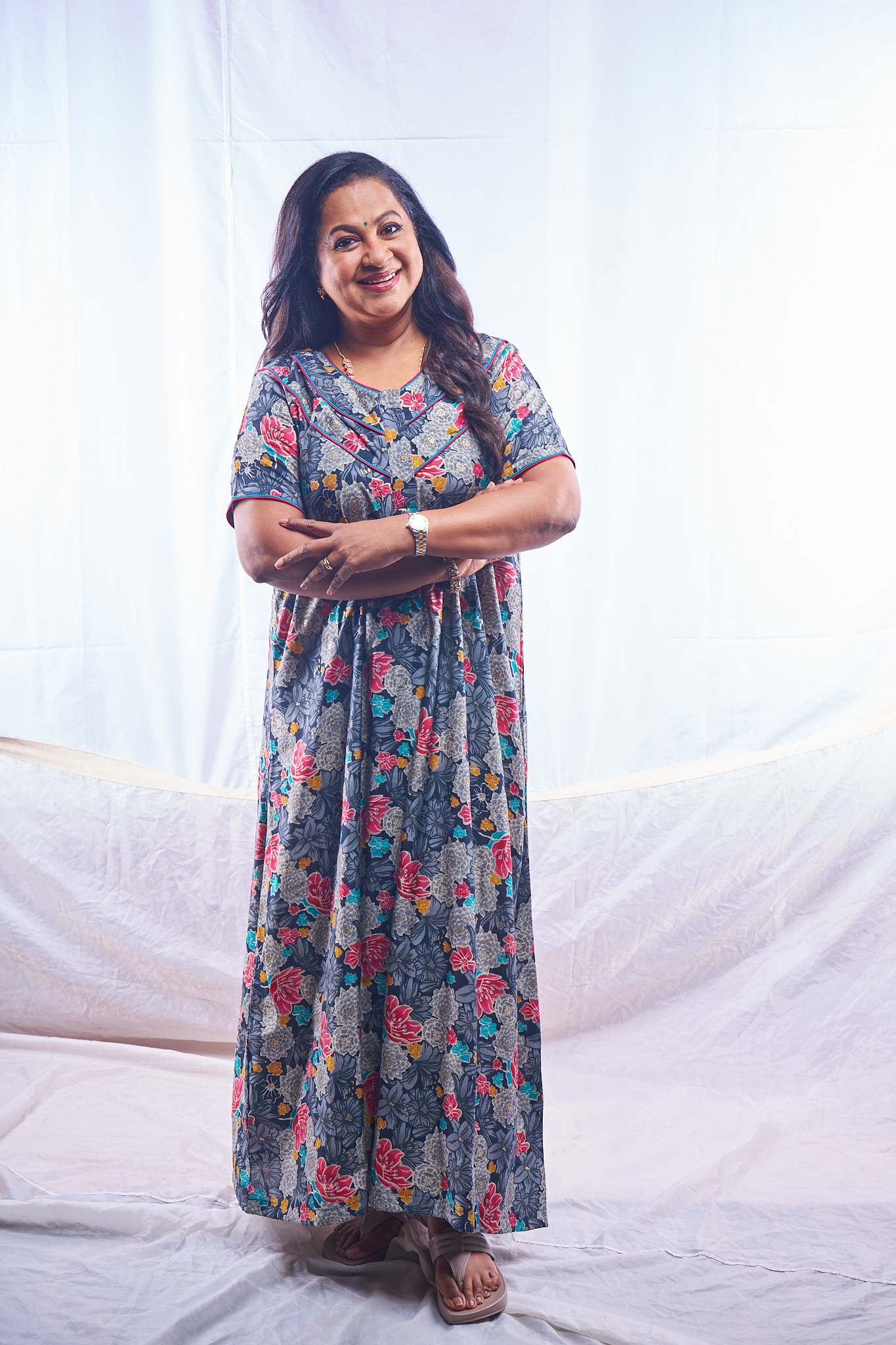 Blush Paisley Cotton Nighty -02